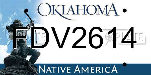 FDV2614 Oklahoma License Plate