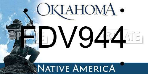FDV944 Oklahoma License Plate