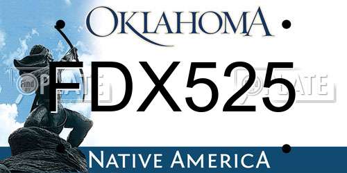 FDX525 Oklahoma License Plate