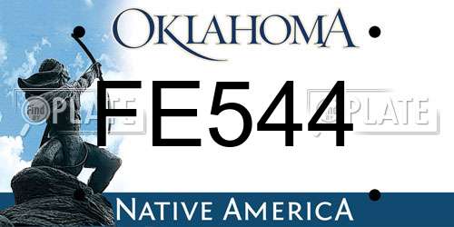 FE544 Oklahoma License Plate