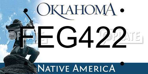 FEG422 Oklahoma License Plate