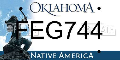 FEG744 Oklahoma License Plate