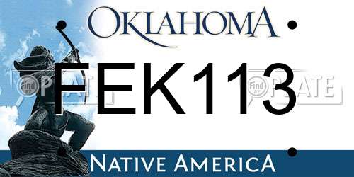 FEK113 Oklahoma License Plate