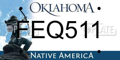 FEQ511 Oklahoma License Plate