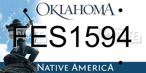 FES1594 Oklahoma License Plate