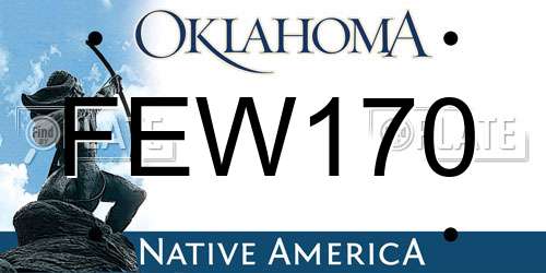 FEW170 Oklahoma License Plate