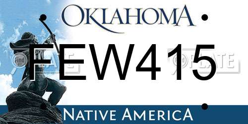 FEW415 Oklahoma License Plate