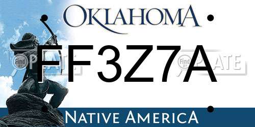 FF3Z7A Oklahoma License Plate
