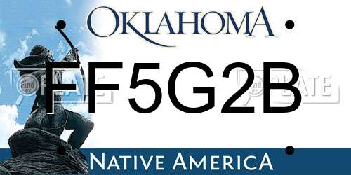 FF5G2B Oklahoma License Plate