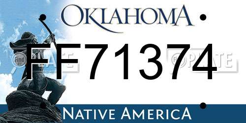 FF71374 Oklahoma License Plate