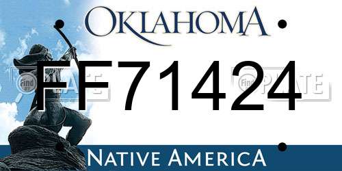 FF71424 Oklahoma License Plate