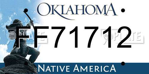 FF71712 Oklahoma License Plate