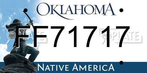 FF71717 Oklahoma License Plate