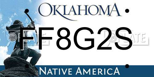 FF8G2S Oklahoma License Plate