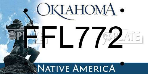 FFL772 Oklahoma License Plate