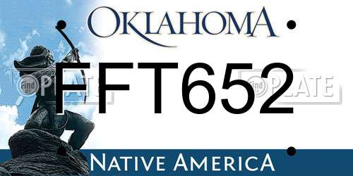 FFT652 Oklahoma License Plate