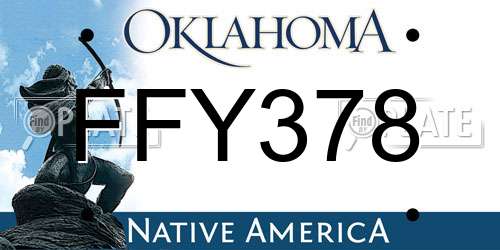 FFY378 Oklahoma License Plate