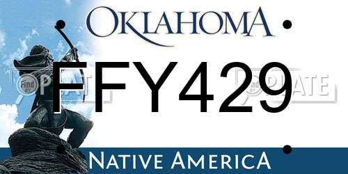 FFY429 Oklahoma License Plate