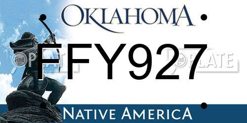 FFY927 Oklahoma License Plate
