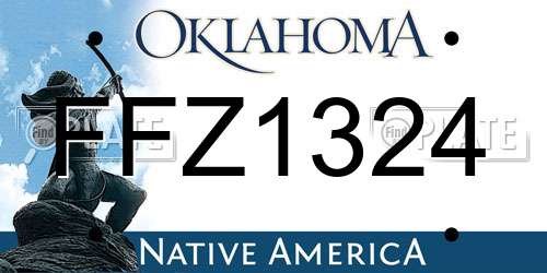 FFZ1324 Oklahoma License Plate