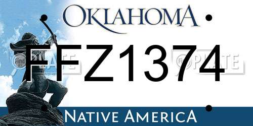 FFZ1374 Oklahoma License Plate