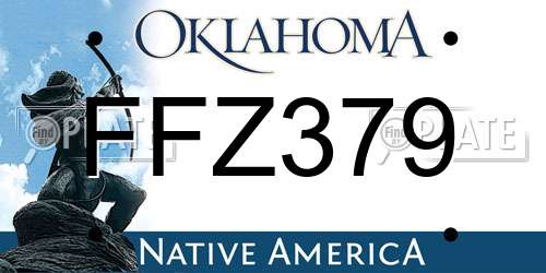 FFZ379 Oklahoma License Plate
