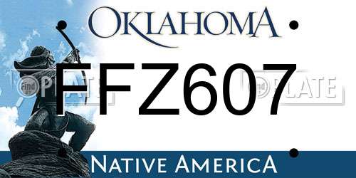 FFZ607 Oklahoma License Plate