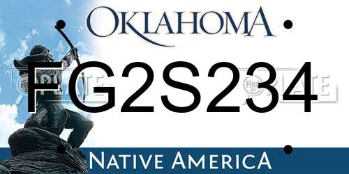 FG2S234 Oklahoma License Plate