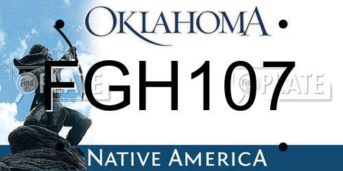 FGH107 Oklahoma License Plate