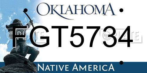 FGT5734 Oklahoma License Plate