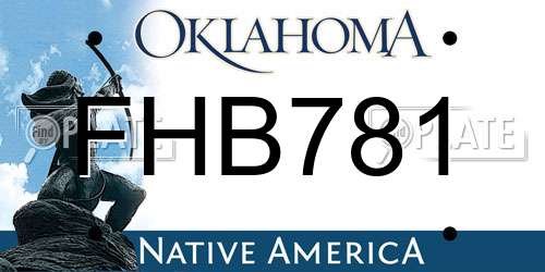 FHB781 Oklahoma License Plate