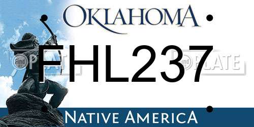 FHL237 Oklahoma License Plate