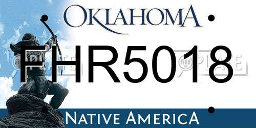 FHR5018 Oklahoma License Plate