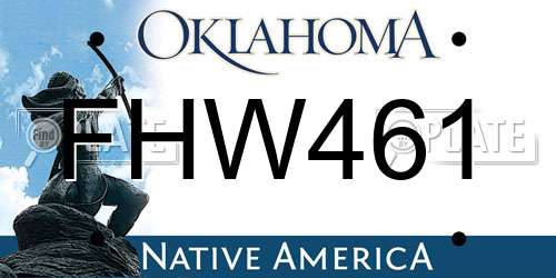 FHW461 Oklahoma License Plate