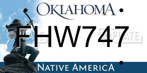 FHW747 Oklahoma License Plate