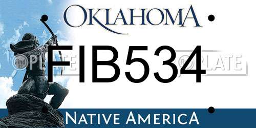 FIB534 Oklahoma License Plate