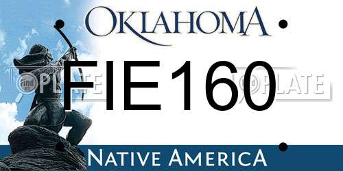 FIE160 Oklahoma License Plate