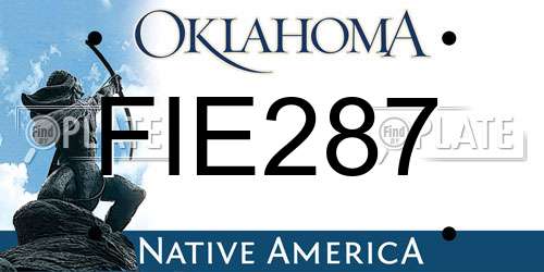 FIE287 Oklahoma License Plate