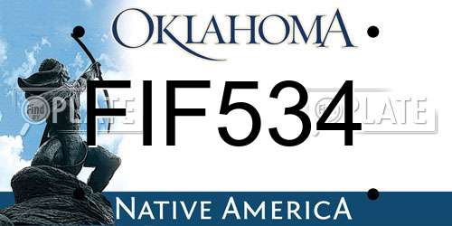 FIF534 Oklahoma License Plate