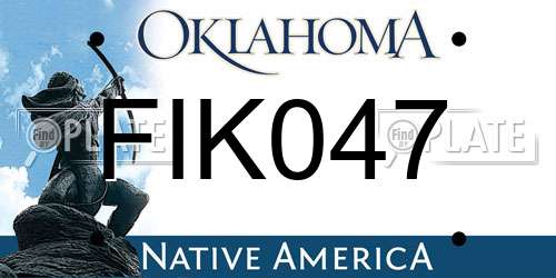 FIK047 Oklahoma License Plate