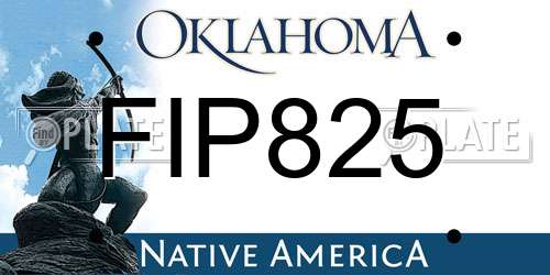 FIP825 Oklahoma License Plate