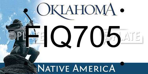 FIQ705 Oklahoma License Plate