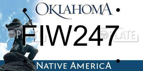 FIW247 Oklahoma License Plate
