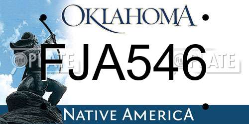 FJA546 Oklahoma License Plate