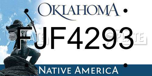 FJF4293 Oklahoma License Plate