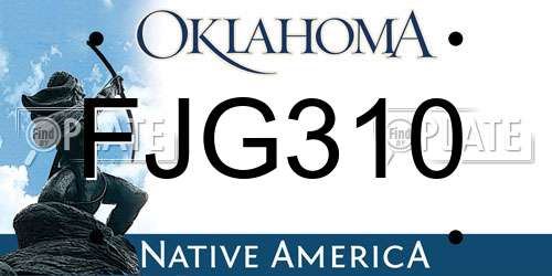 FJG310 Oklahoma License Plate