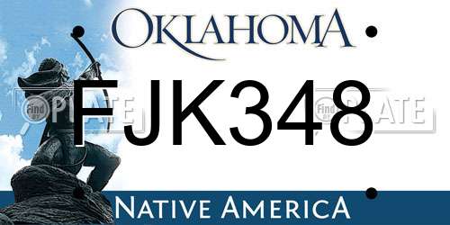 FJK348 Oklahoma License Plate