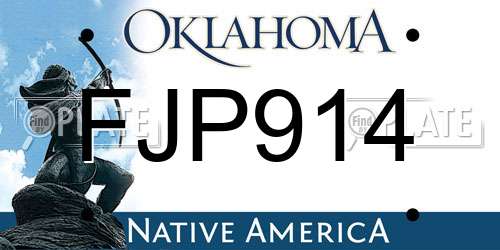 FJP914 Oklahoma License Plate