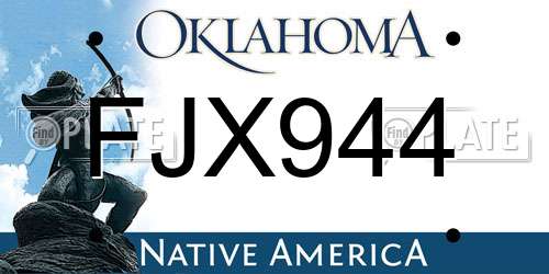FJX944 Oklahoma License Plate