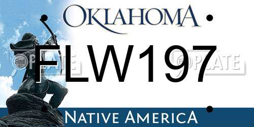 FLW197 Oklahoma License Plate